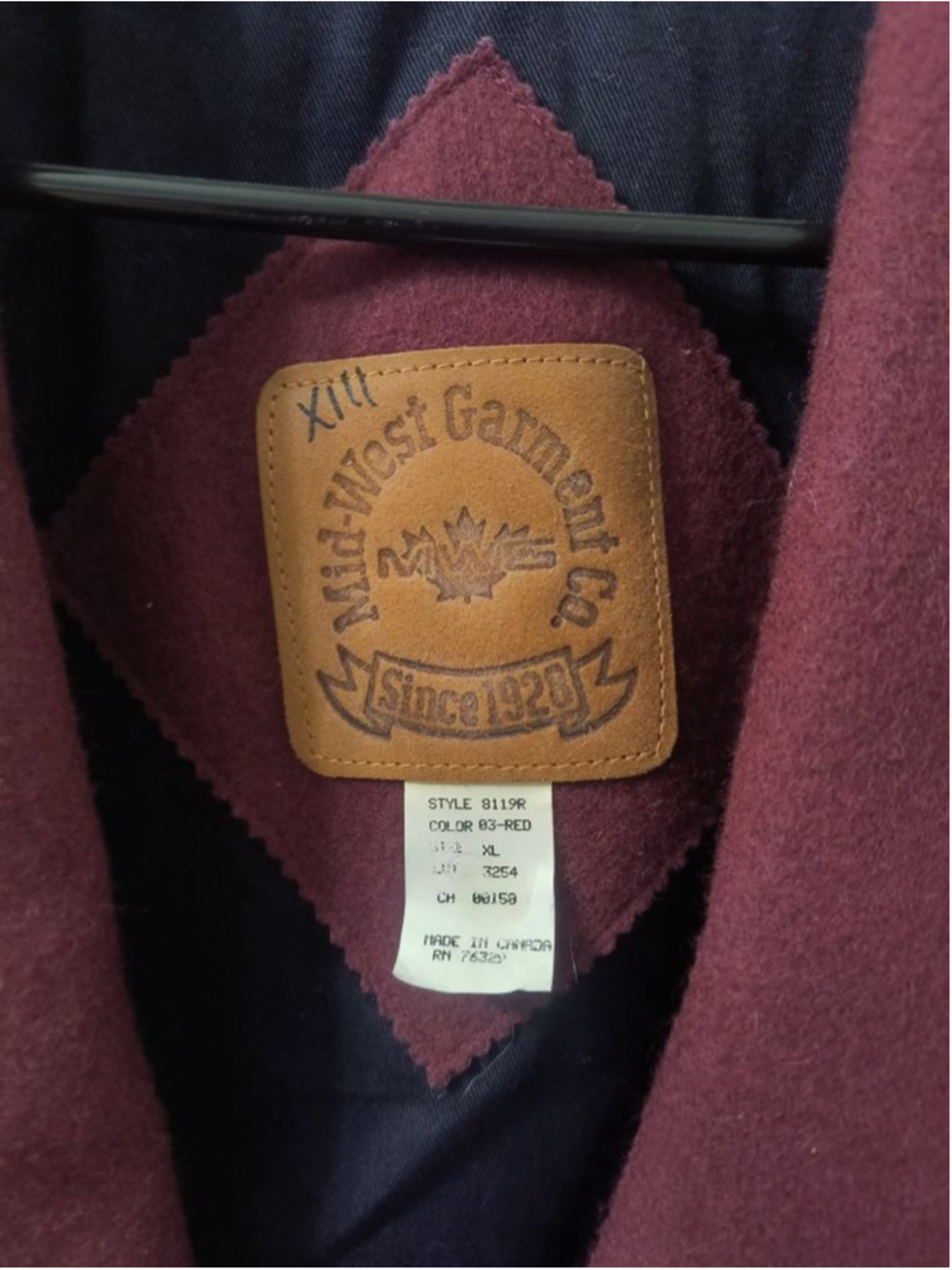 Vtg Mid-West Garment Co Wool Vest XL Burgundy Blanket Stitch Made in Canada Boho - Picture 2 of 8